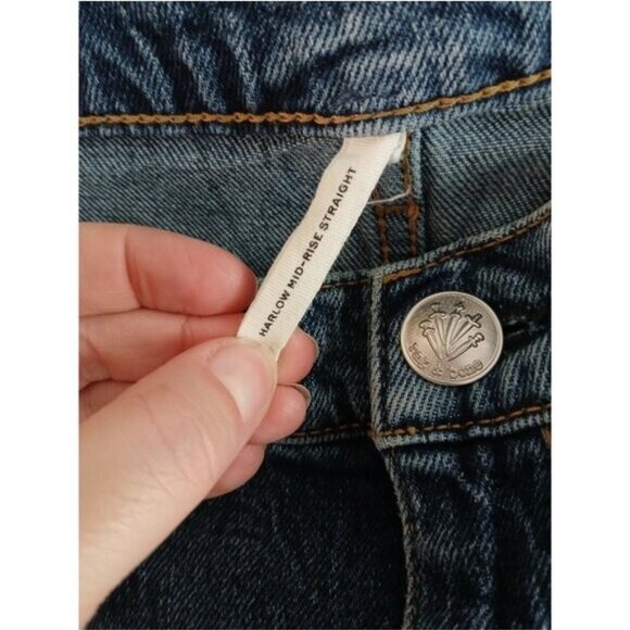 Rag & Bone Harlow Mid Rise Straight Leg Jeans Dark Wash Denim Size 32 Streetwear - Picture 5 of 7